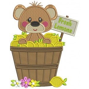 Fresh Lemonades Little Bear Filled Machine Embroidery Design Digitized Pattern
