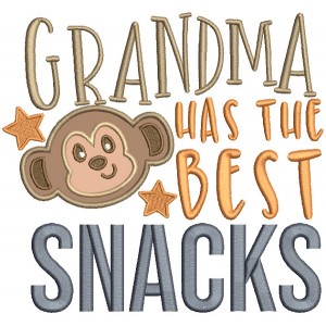 Grandma Has The Best Snacks Applique Machine Embroidery Design Digitized Pattern
