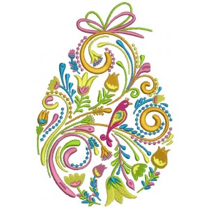 Ornate Easteer Egg Filled Machine Embroidery Design Digitized Pattern