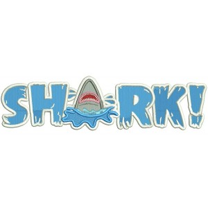 Splashing Shark Filled Machine Embroidery Design Digitized