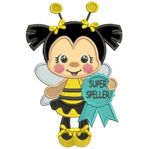 Super Speller Bee School Applique Machine Embroidery Design Digitized Pattern