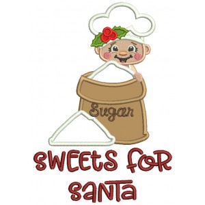 Sweets For Santa Cook Christmas Applique Machine Embroidery Design Digitized Pattern