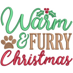 Warm And Furry Christmas Dog Paw Filled Machine Embroidery Design Digitized Pattern