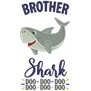 Brother Shark Doo Doo Children Rhimes Filled Machine Embroidery Design Digitized Pattern