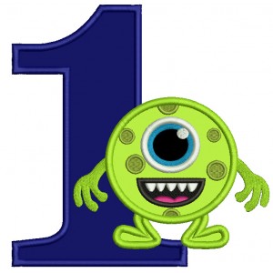 First Birthday Looks Like From Mike Wazowski Monsters Inc Applique Machine Embroidery Design Digitized Pattern