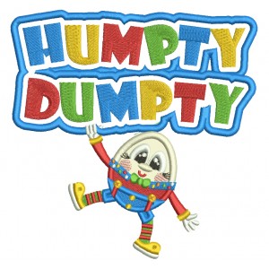 Humpty Dumpty Applique Machine Embroidery Design Digitized Pattern