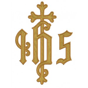 IHS Christogram Cross Religious Filled Machine Embroidery Design Digitized Pattern