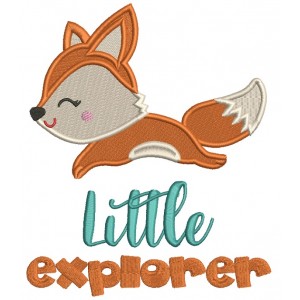 Little Explorer Fox Filled Machine Embroidery Design Digitized Pattern
