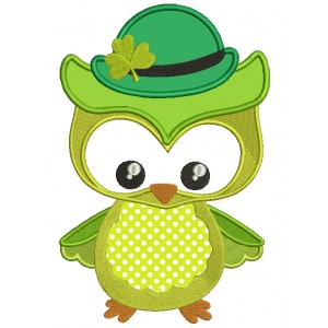 St Patrick's Day Owl Irish Applique Machine Embroidery Design Digitized Pattern