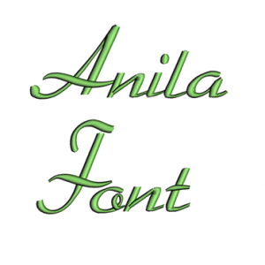 Anila Font Machine Embroidery Script Upper and Lower Case 1 2 3 inches 