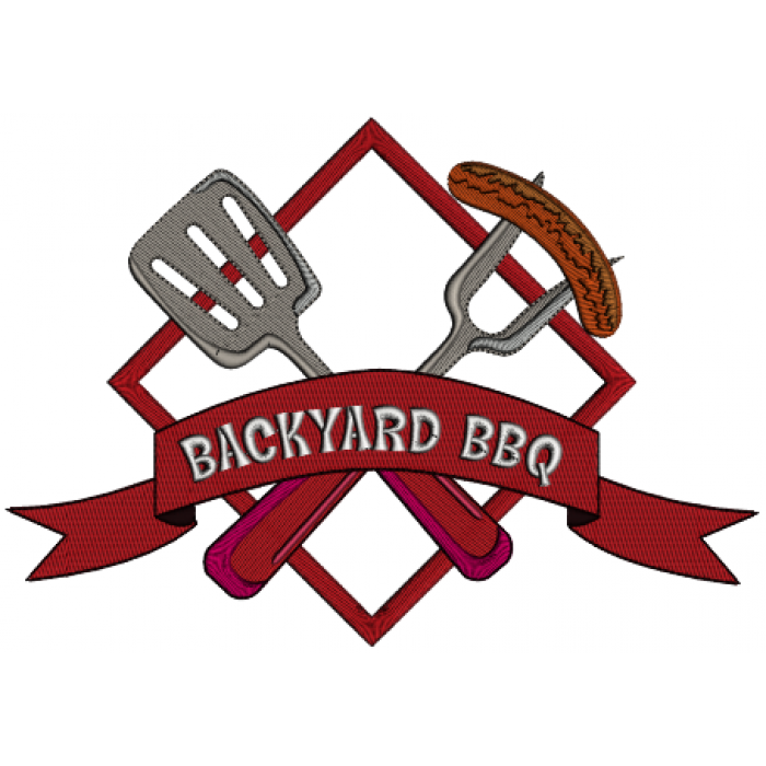 Backyard BBQ Applique Machine Embroidery Design Digitized Pattern