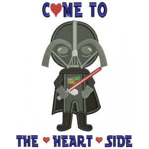 Come To The Heart Side Looks Like Darth Vader From Star Wars Applique Machine Embroidery Design Digitized Pattern