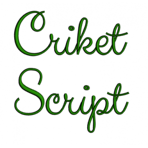 Criket Font Machine Embroidery Script Upper and Lower Case 1 2 3 inches 