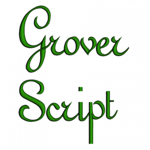 Grover Font Machine Embroidery Script Upper and Lower Case 1 2 3 inches 
