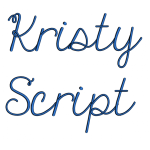 Kristy Font Machine Embroidery Script Upper and Lower Case 1 2 3 inches 
