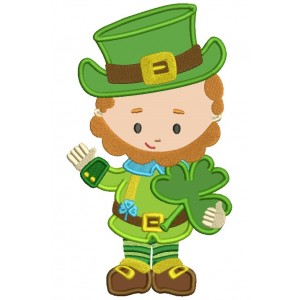 Lucky Leprechaun Irish St Patrick's Day Applique Machine Embroidery Design Digitized Pattern