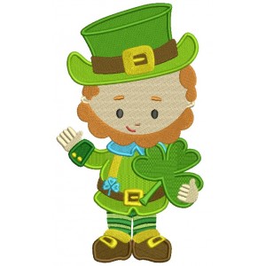 Lucky Leprechaun Irish St Patrick's Day Filled Machine Embroidery Design Digitized Pattern