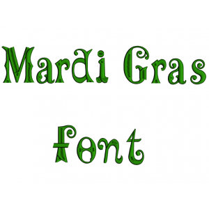 Mardi Gras Split Satin Machine Embroidery Font Upper and Lower Case 1 2 3 inches