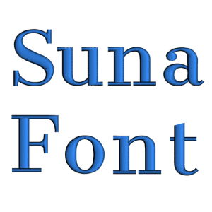 Suna Font Machine Embroidery Script Upper and Lower Case 1 2 3 inches