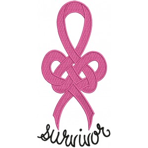Survivor Breast Cancer Awareness Knotted Ribbon Filled Machine Embroidery Design Digitized Pattern