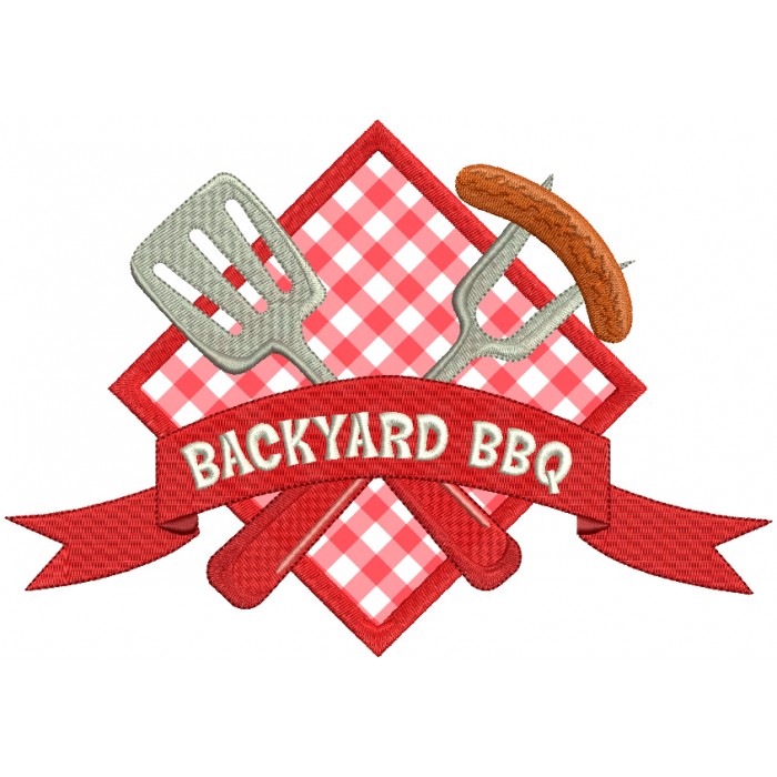 Backyard BBQ Applique Machine Embroidery Design Digitized Pattern