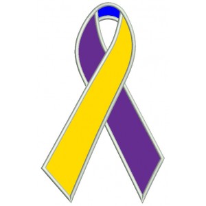 Bladder Cancer Ribbon Applique Machine Embroidery Design Digitized Pattern