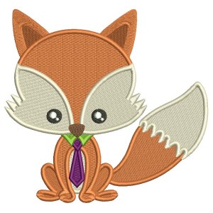 Cute Little Fow Wearing a Tie Filled Machine Embroidery Design Digitized Pattern