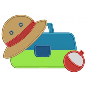 Fishing Bag Hat Applique Machine Embroidery Design Digitized Pattern