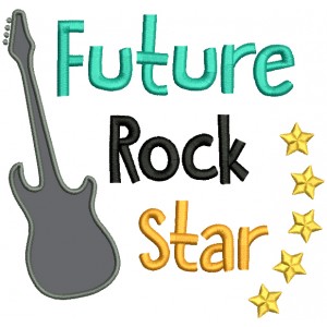 Future Rock Star Applique Machine Embroidery Design Digitized Pattern