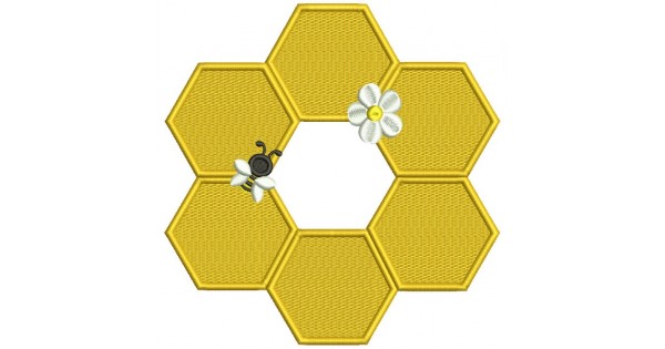 Honeycomb Bee Filled Machine Embroidery Design Digitized Pattern