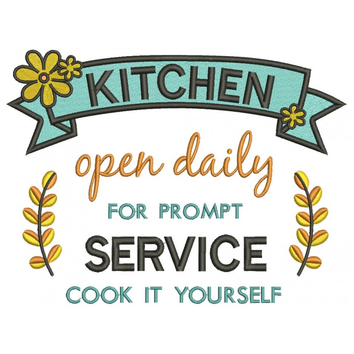Kitchen Service Pattern Kitchen Open Daily For Prompt Service Cook It Yourself Filled Machine ...