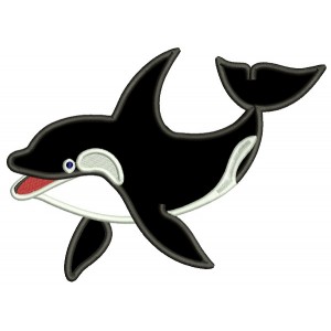 Orca The killer whale Applique Machine Embroidery Digitized Design Pattern
