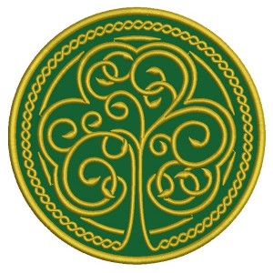 Ornate Shamrock Emblem Applique Machine Embroidery Design Digitized Pattern