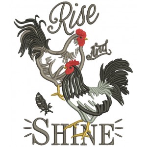 Rise And Shine Two Roosters Applique Machine Embroidery Design Digitized Pattern
