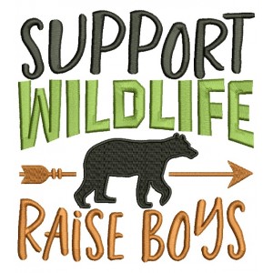 Support Wildlife Raise Boys Filled Machine Embroidery Design Digitized Pattern