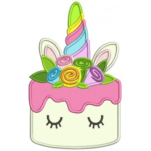 Unicorn Cacke Filled Applique Embroidery Design Digitized Pattern