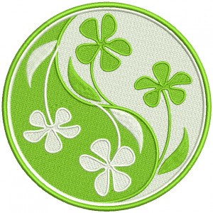 Ying Yang Shamrock St. Patricks Day Filled Machine Embroidery Design Digitized Pattern