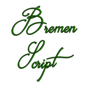 Bremen Script Machine Embroidery Font Upper and Lower Case 1 2 3 inches