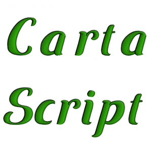 Carta Script Machine Embroidery Font Upper and Lower Case 1 2 3 inches
