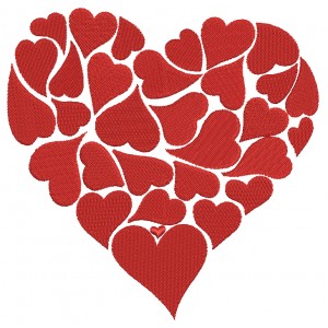 Heart of Hearts Valentines Filled Machine Embroidery Design Digitized Pattern 