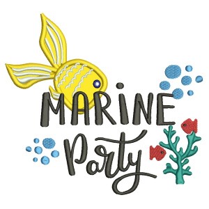 Marine Party Fish Applique Machine Embroidery Design Digitized Pattern