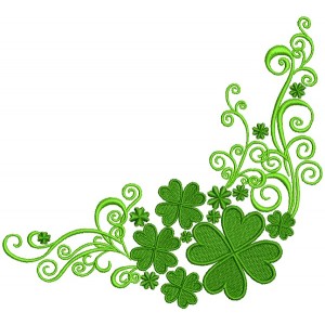 Ornamental Shamrock Border St. Patrick's Day Filled Machine Embroidery Design Digitized Pattern