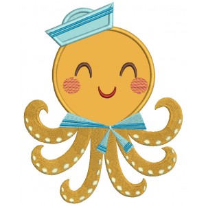 Sailor Octopus Applique Machine Embroidery Design Digitized Pattern