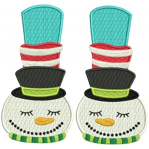 Snowman Slippers Christmas Filled Machine Embroidery Design Digitized Pattern