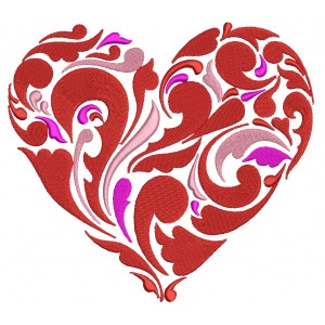 Ornate Heart Filled Machine Embroidery Design Digitized Pattern 