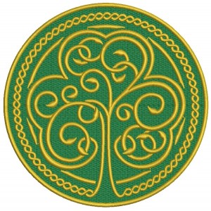 Ornate Shamrock Emblem Filled Machine Embroidery Design Digitized Pattern