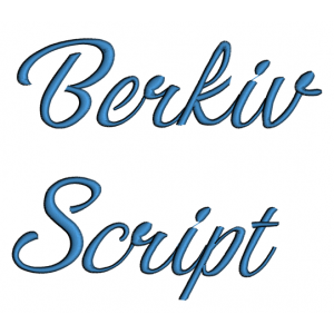 Berkiv Font Machine Embroidery Script Upper and Lower Case 1 2 3 inches