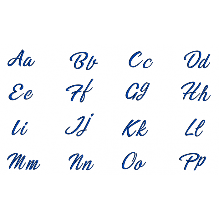 Berkiv Font Machine Embroidery Script Upper and Lower Case 1 2 3 inches