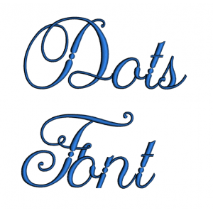 Dots Font Machine Embroidery Script Upper and Lower Case 1 2 3 inches