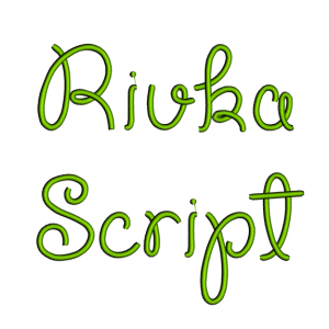 Rivka Font Machine Embroidery Script Upper and Lower Case 1 2 3 inches